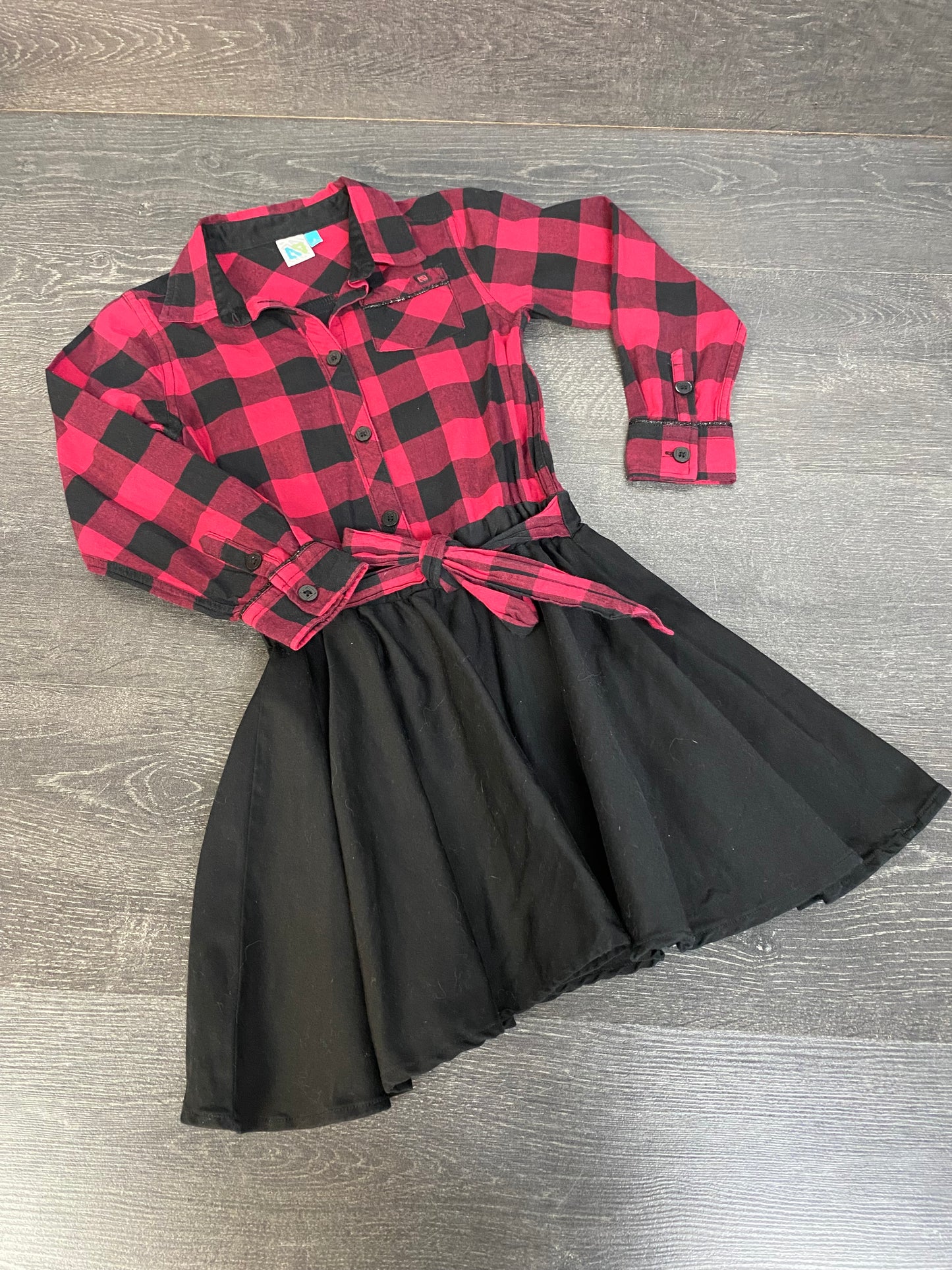 Friperie - robe - nano - 6 ans - rouge et noir