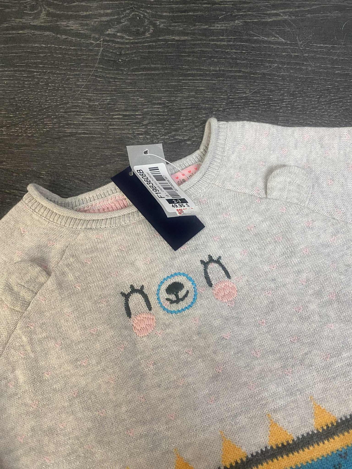 Tunique tricot - Neuve - Souris mini - 2-3 ans