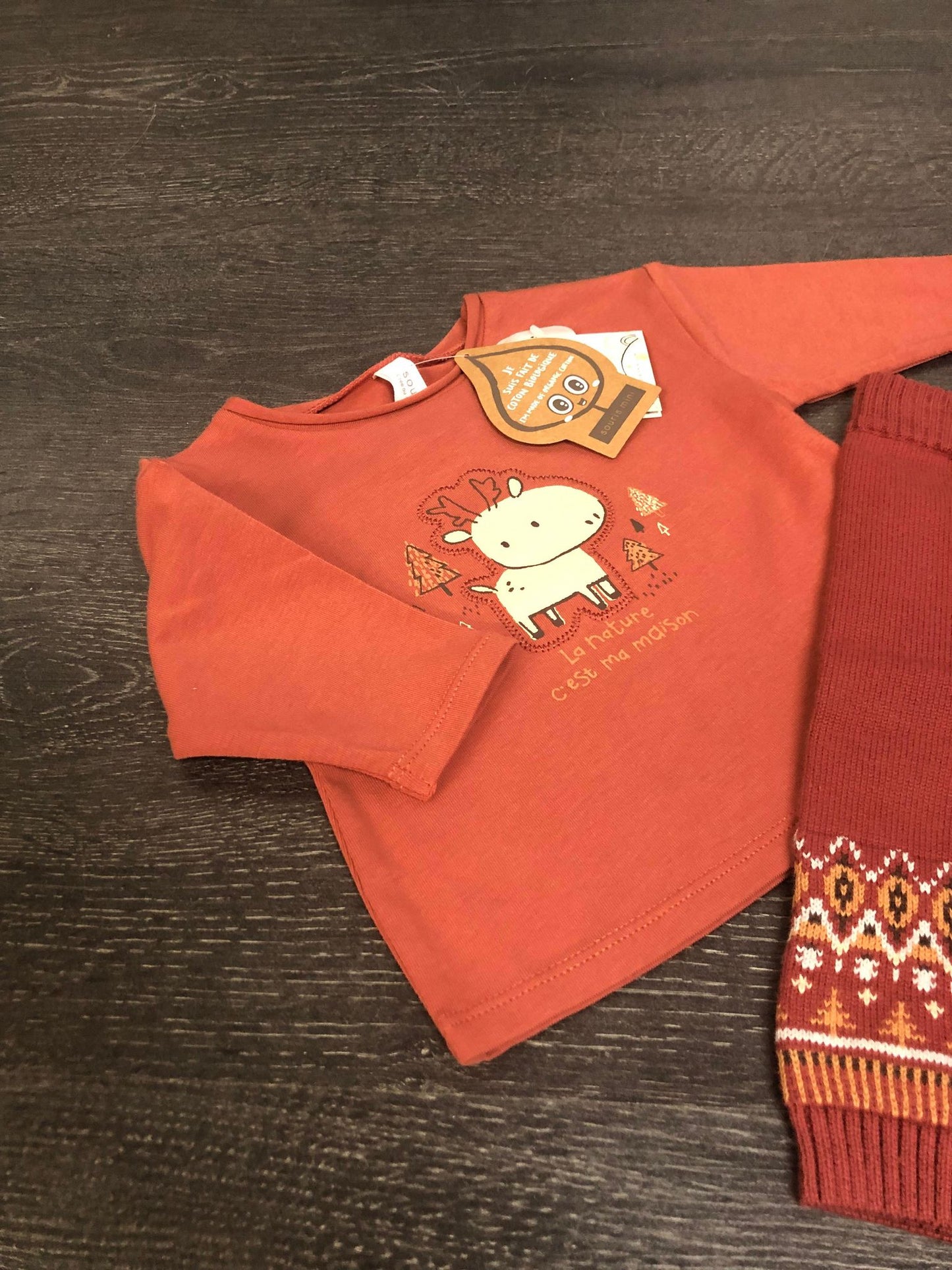 Manches longues et pantalon de tricot - souris mini - 0-3mois