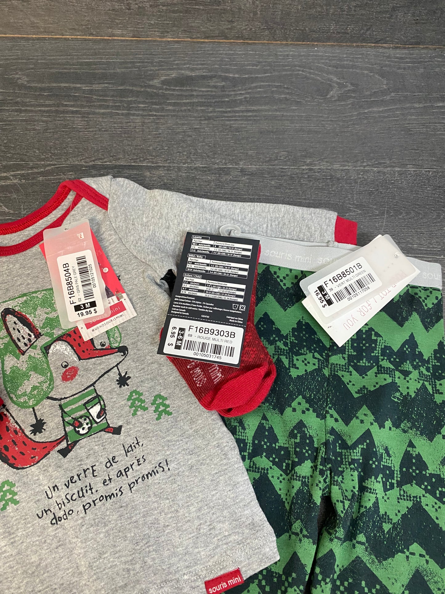 Pyjama unisexe - sourismini - 3 mois et petit bas 3-6 mois