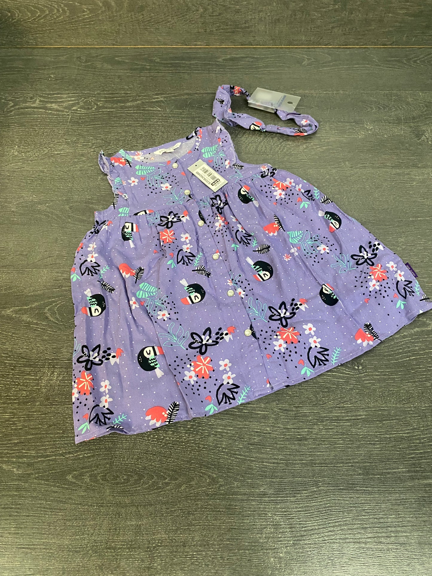 Toucan - robe 18-24 mois et bandeau p-m enfant