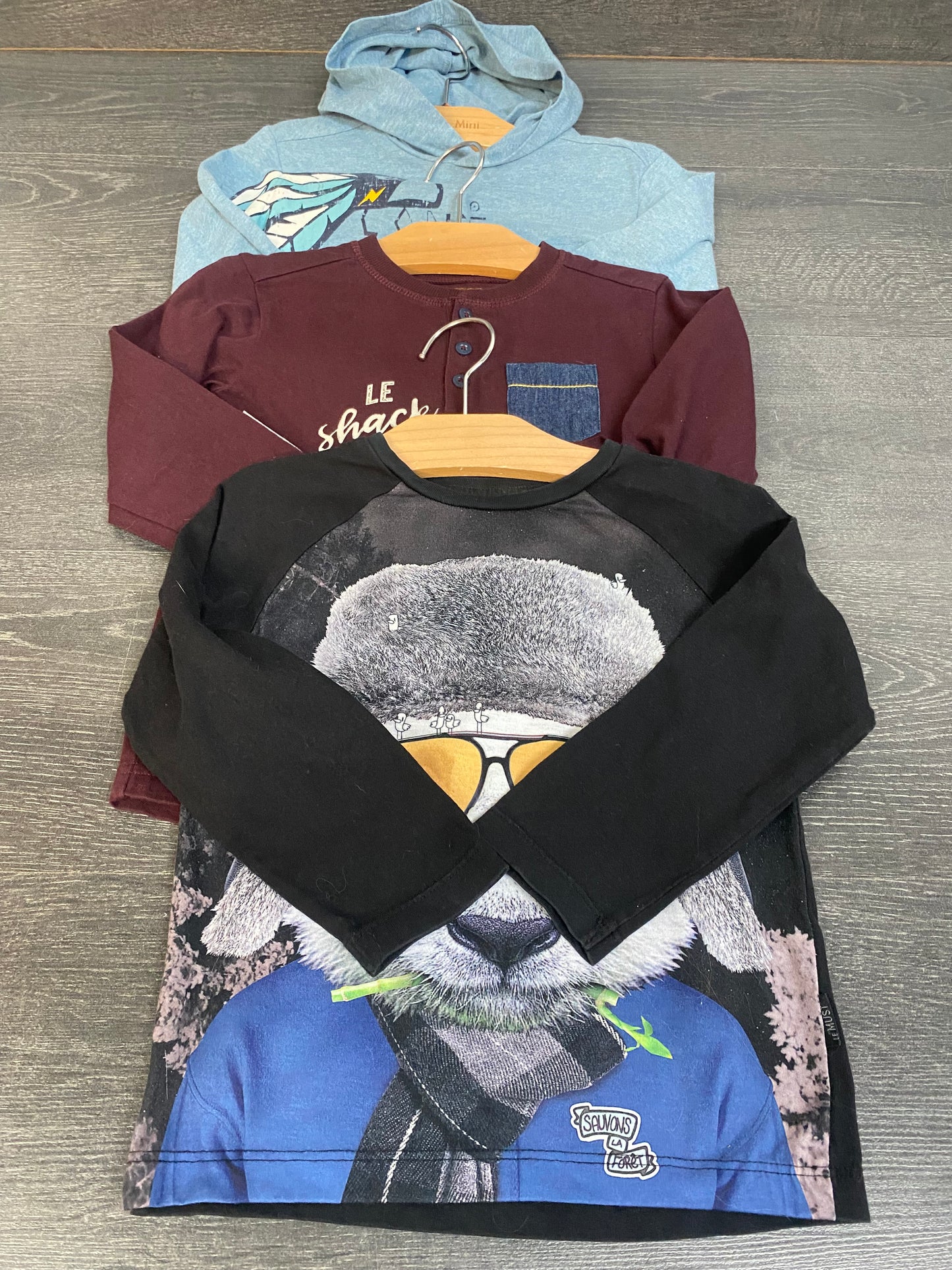 Friperie - petit lot 5 mcx - souris mini - 3 ans - 3 manches longues, un jogger et un pantalon velours corduroy