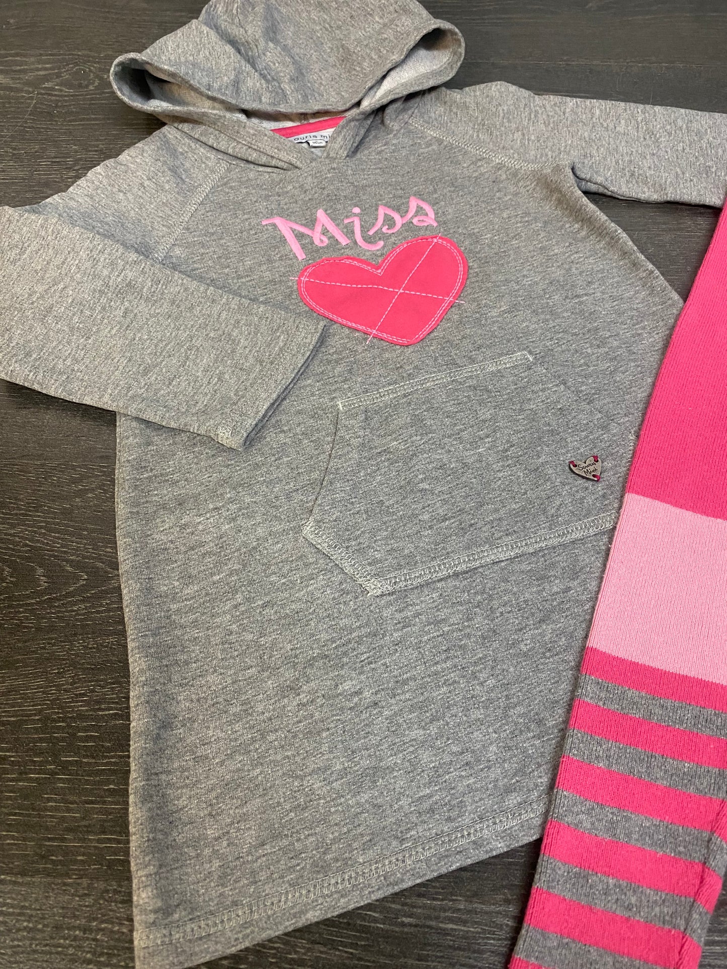 Friperie - tunique et collant de tricot - souris mini - 3 ans