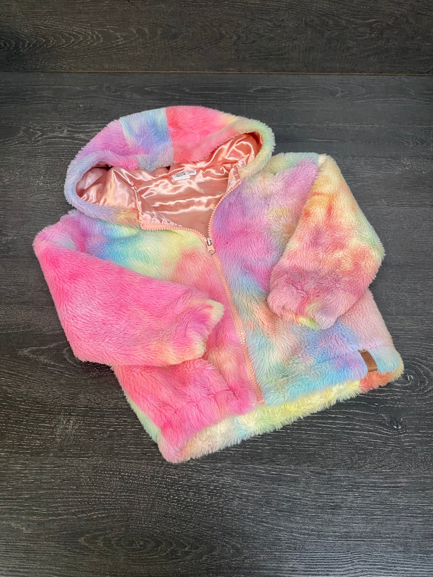 Friperie - manteau en poil de licorne - 4 ans - et bonnet large enfant neuf