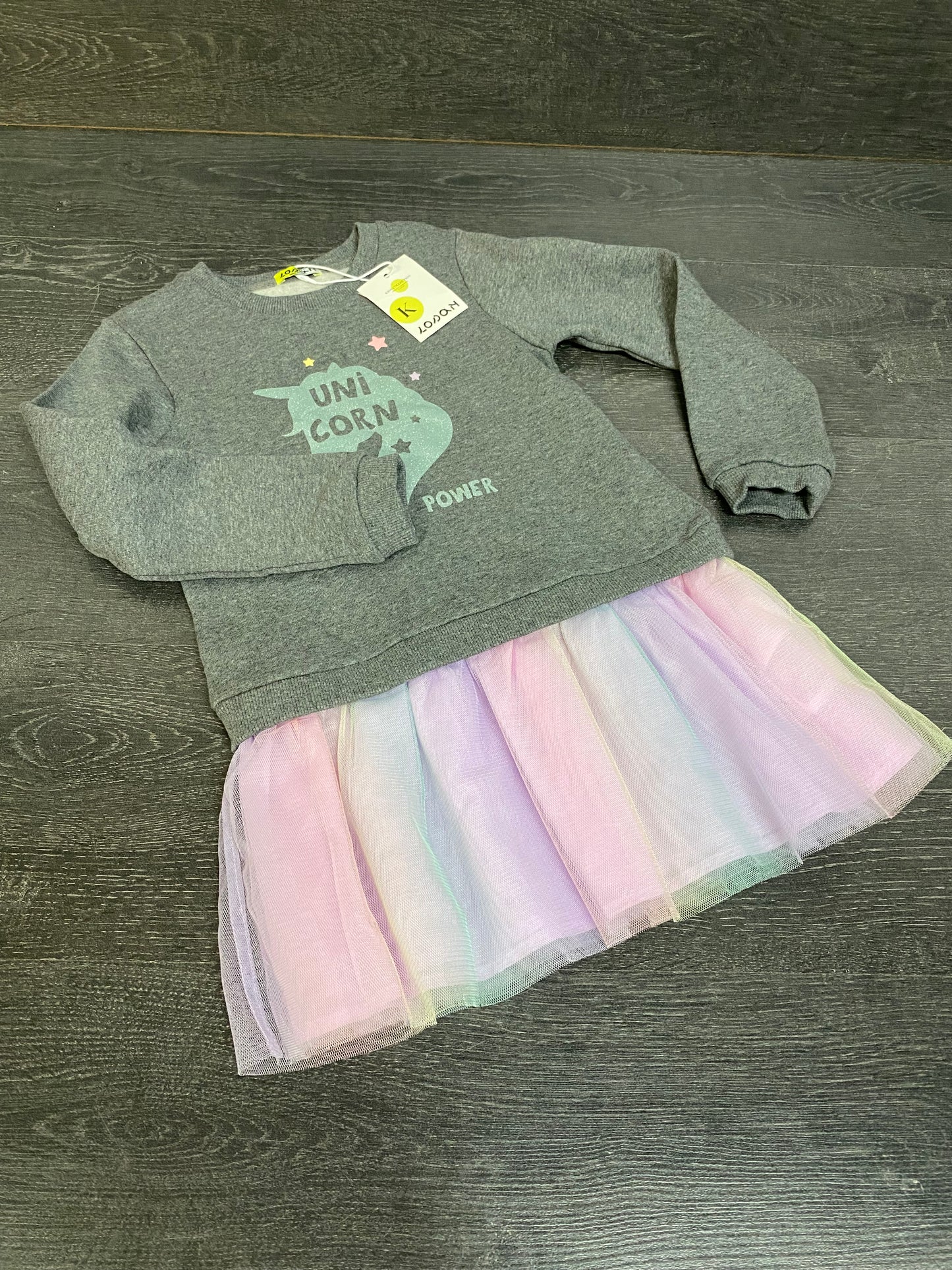 Neuf - londan - robe - gris - 6 ans