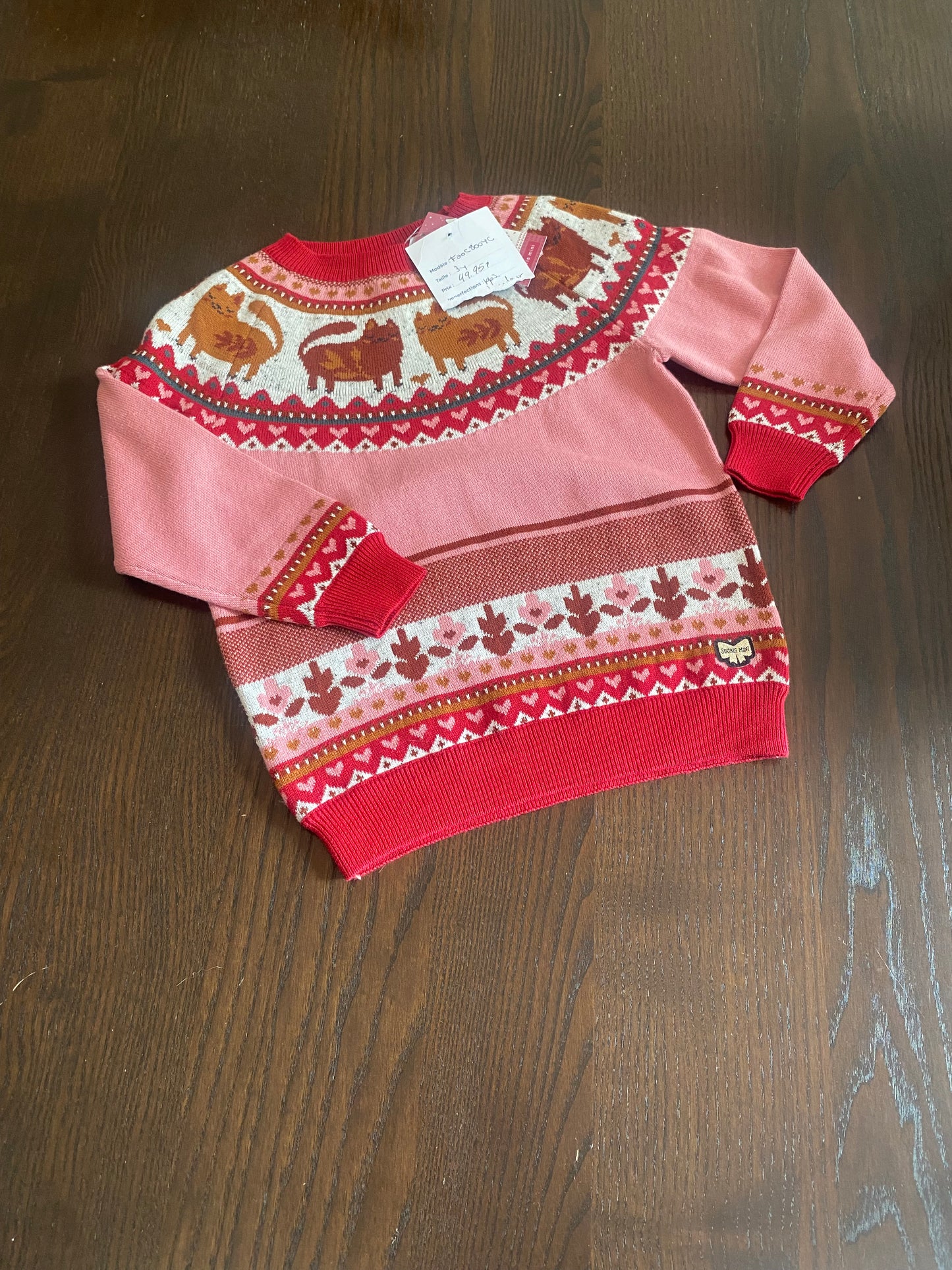 Reservé - Tricot de noel - 3 ans - souris mini - echantillon