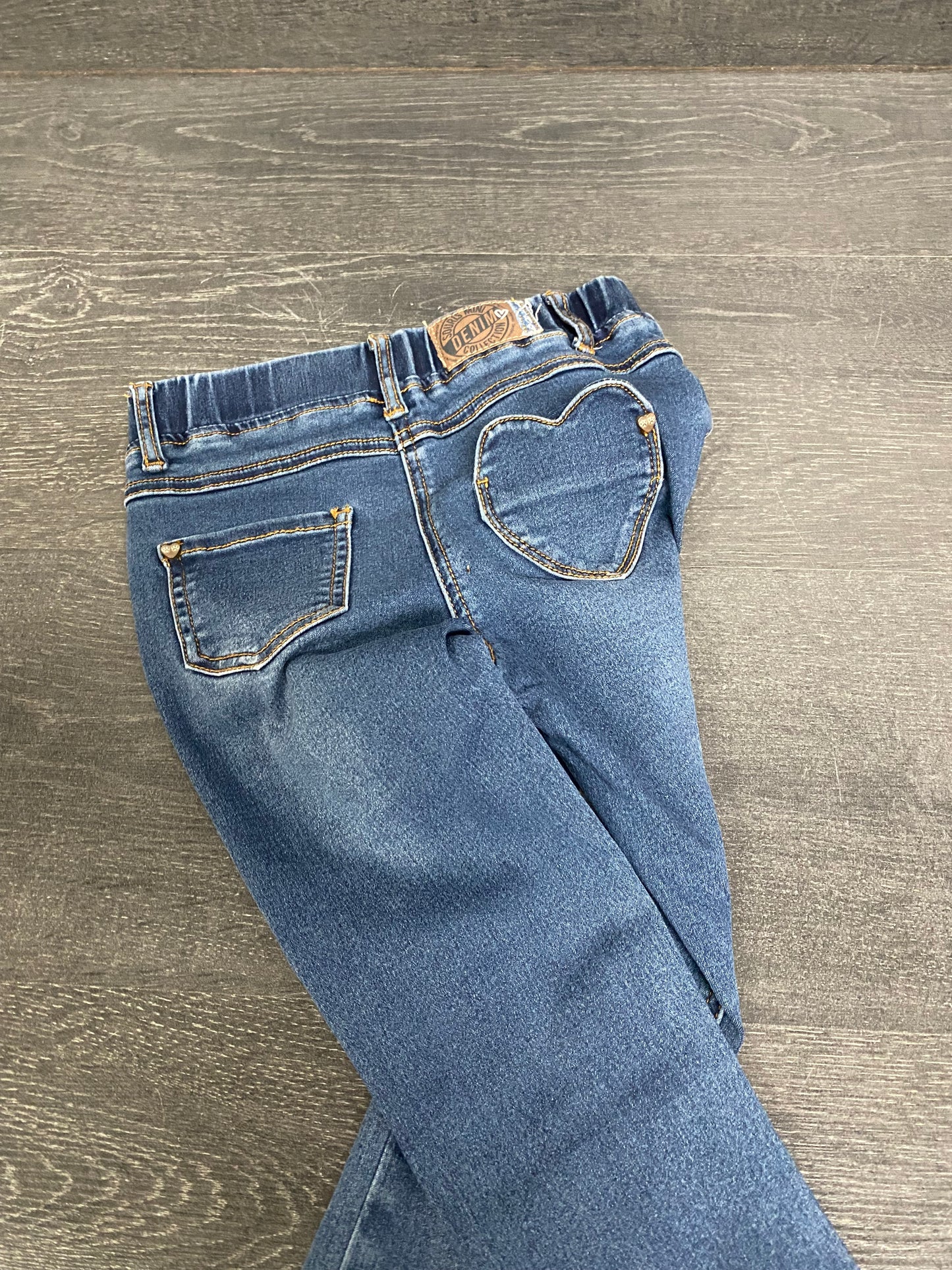 Friperie - jeans skinny - souris mini - 7 ans