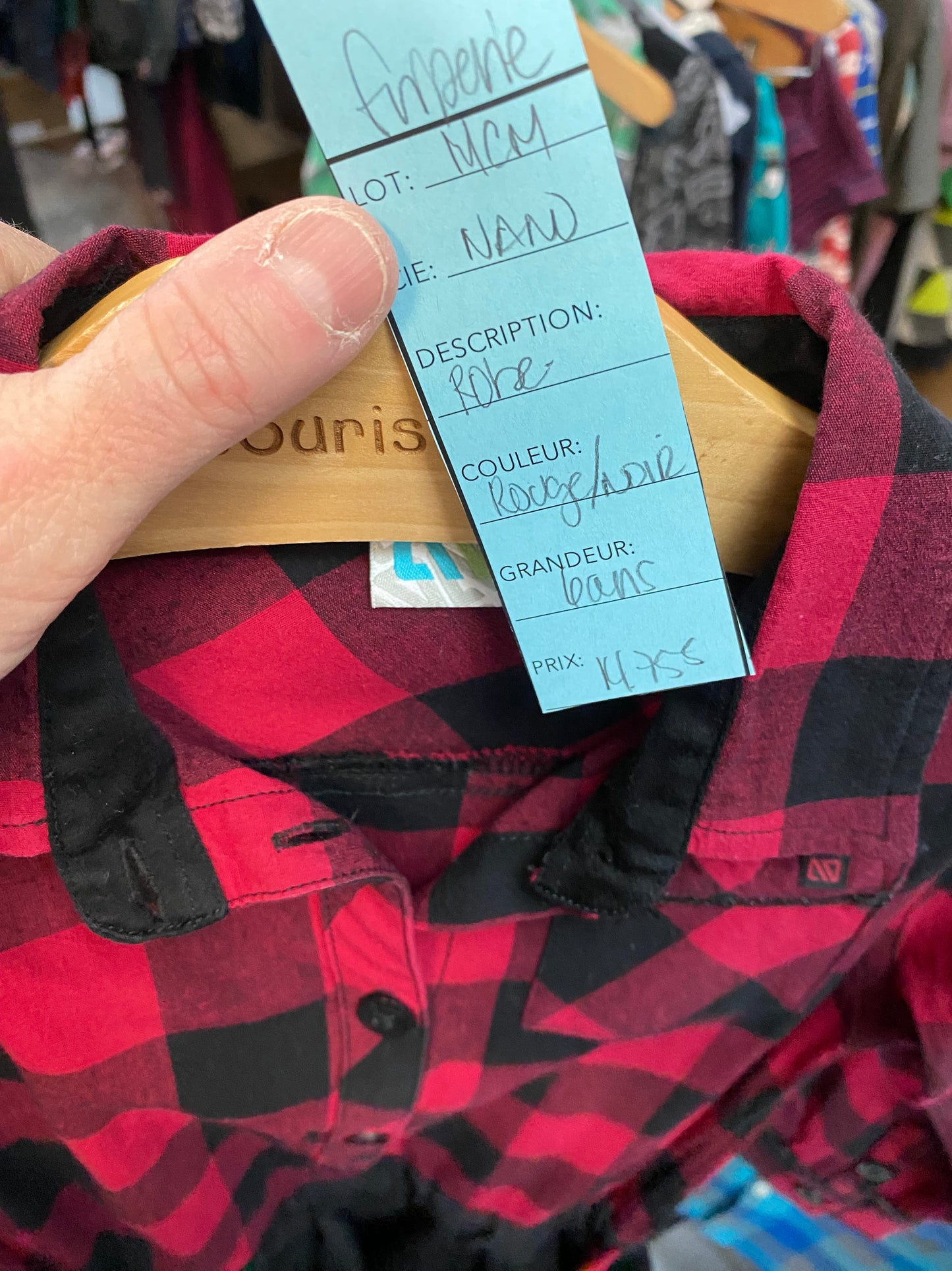 Friperie - robe - nano - 6 ans - rouge et noir