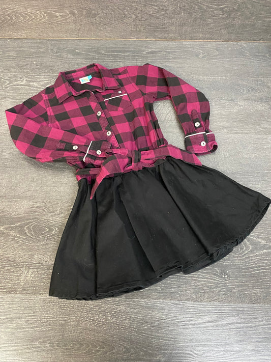 Friperie - robe - nano - 4 ans - noir et fuschia