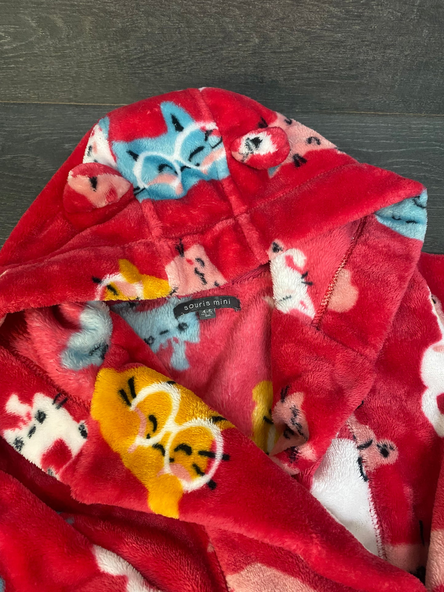 Reservé jass bel - Friperie - robe de chambre douce - 4-5 ans - souris mini