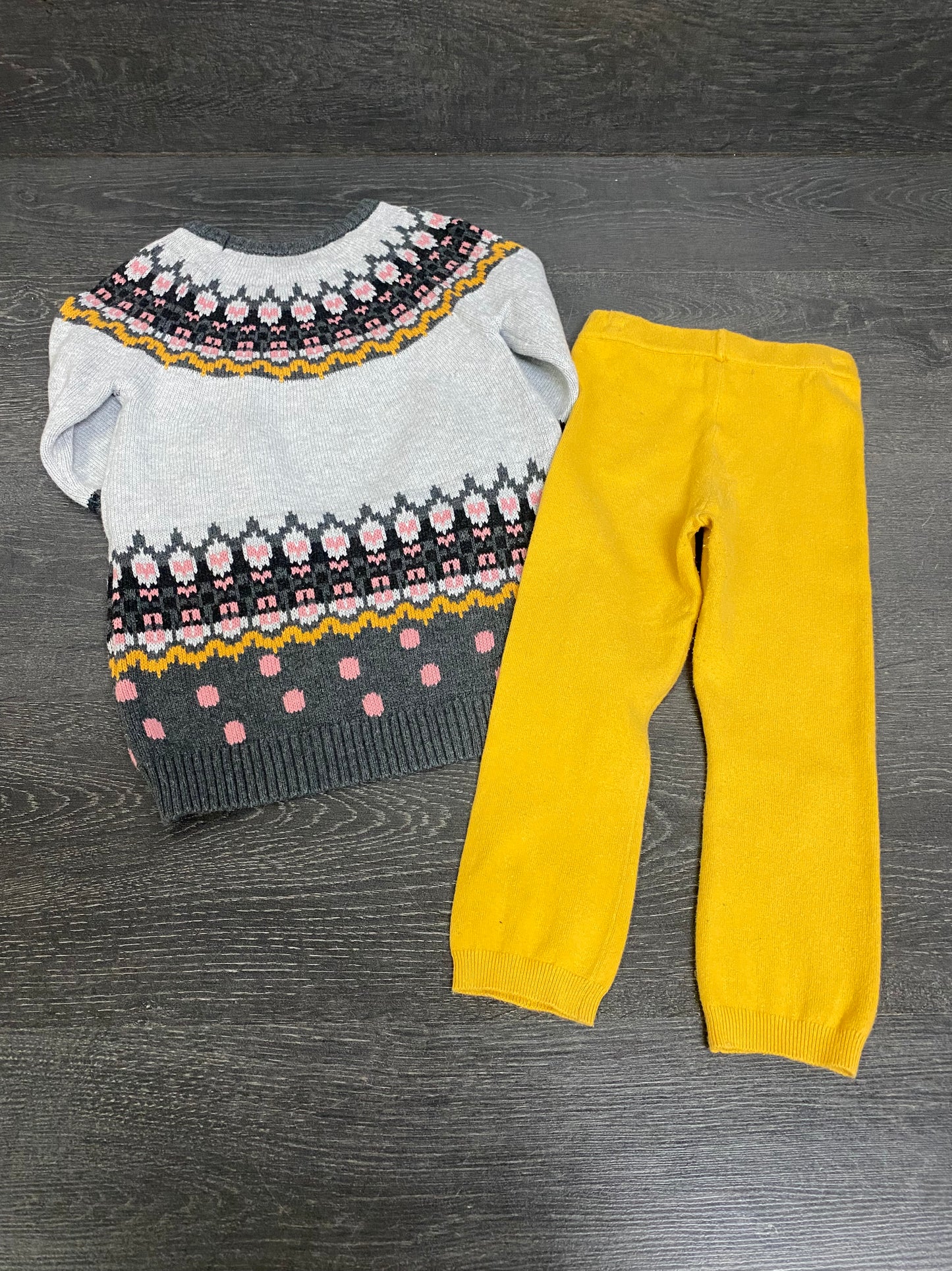 Friperie - tunique tricot et legging tricot - 3 ans