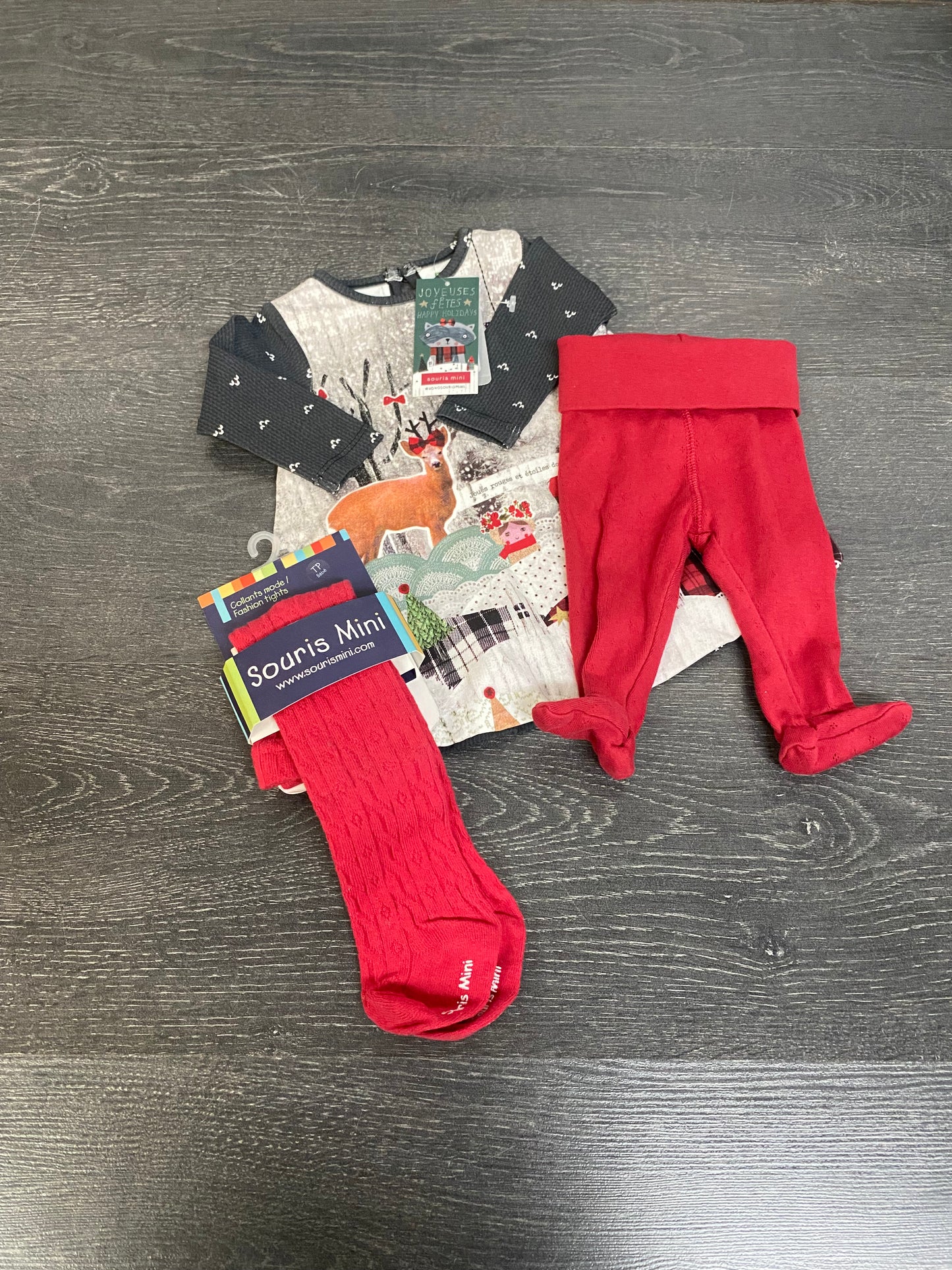 Souris mini et h&m - 1 mois - tunique, collant souris mini et legging