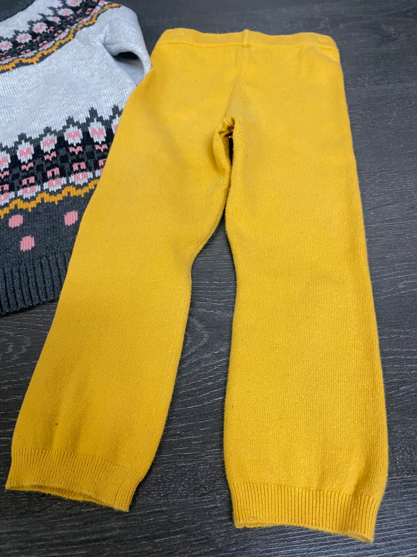 Friperie - tunique tricot et legging tricot - 3 ans