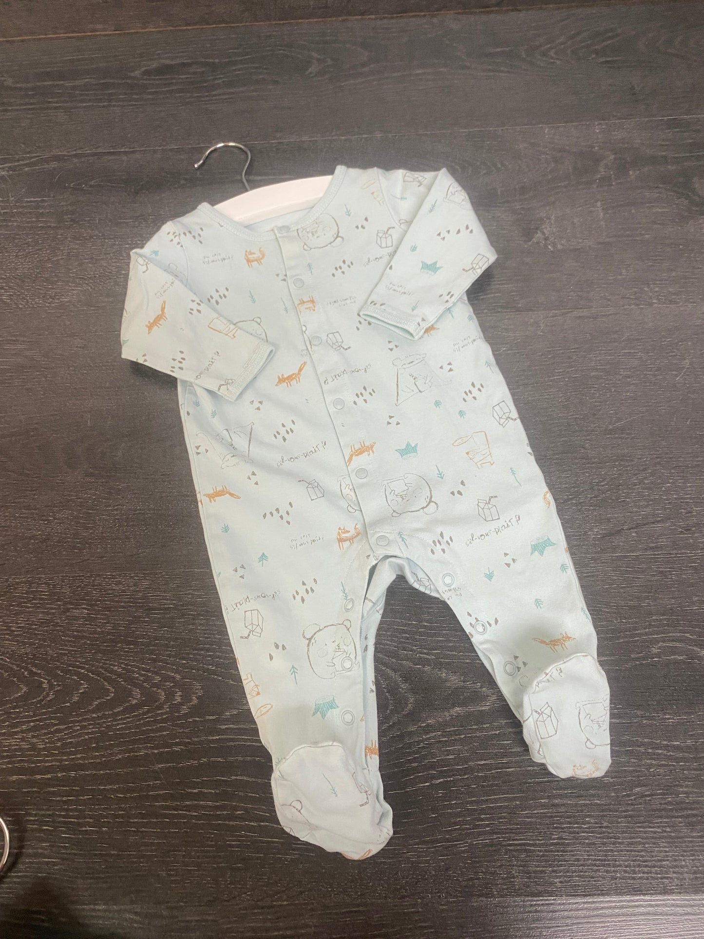 Friperie - pyjama 2mcx, pyjama, 1 bonnet et 1 bas - 3-6 mois - sourismini