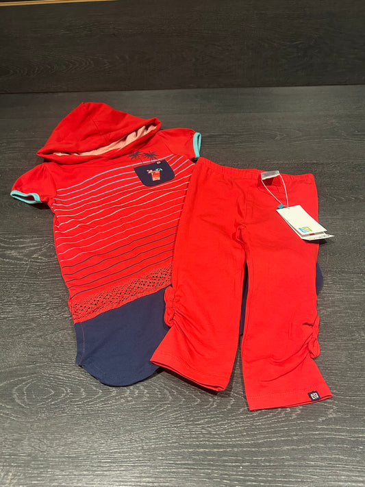 Tunique et legging - neufs - nano - 4 ans  - rouge et marine