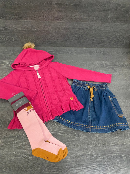 Neuf, comme neuf et tres bel etat - veste, jupe et collant - souris mini - 6 ans - collant 5-6 ans