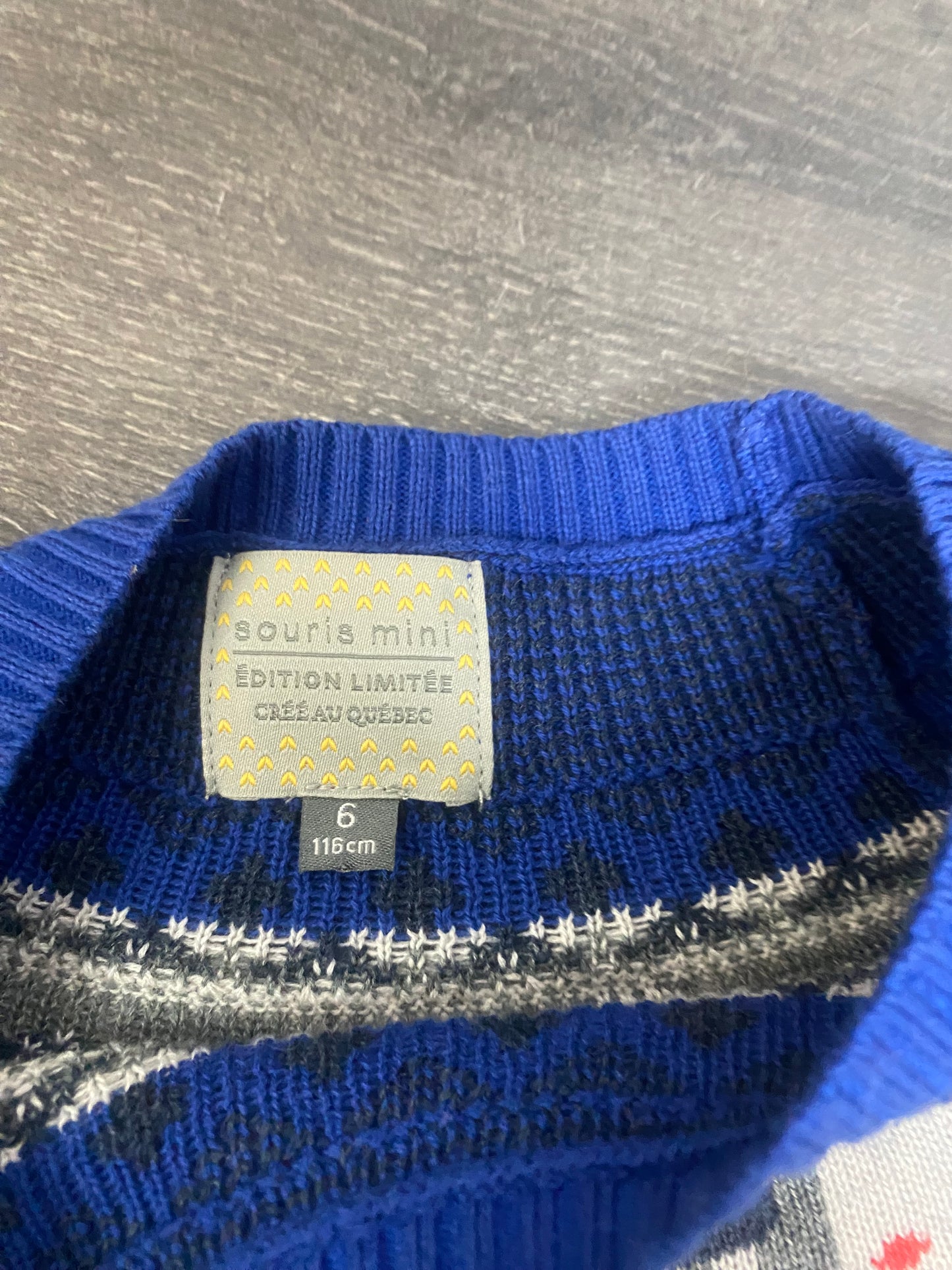 Friperie - souris mini - 6 ans - tricot