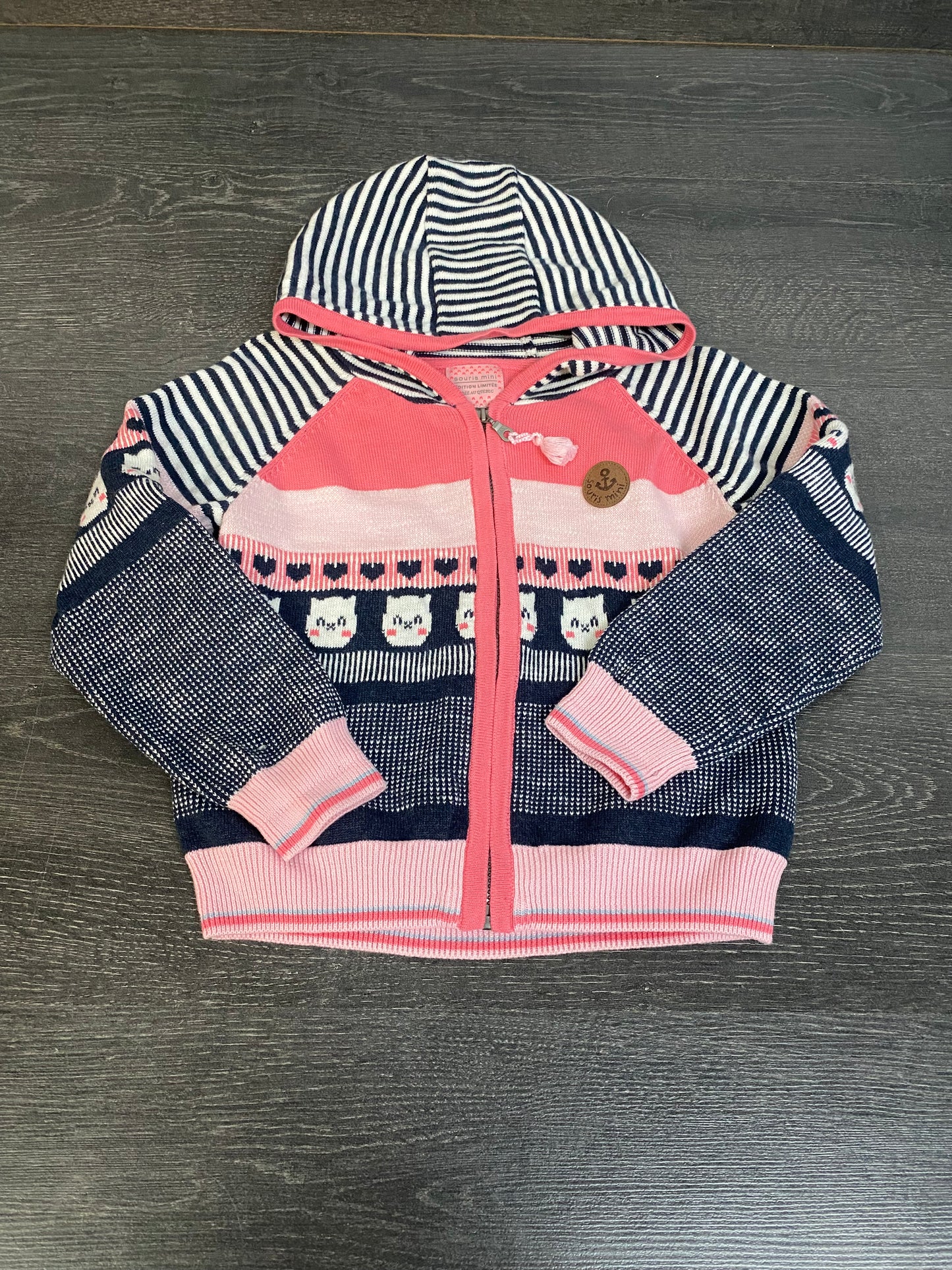 Friperie - veste - manches courtes - jeans et manches longues imparfait gratuit - 4 ans - souris mini