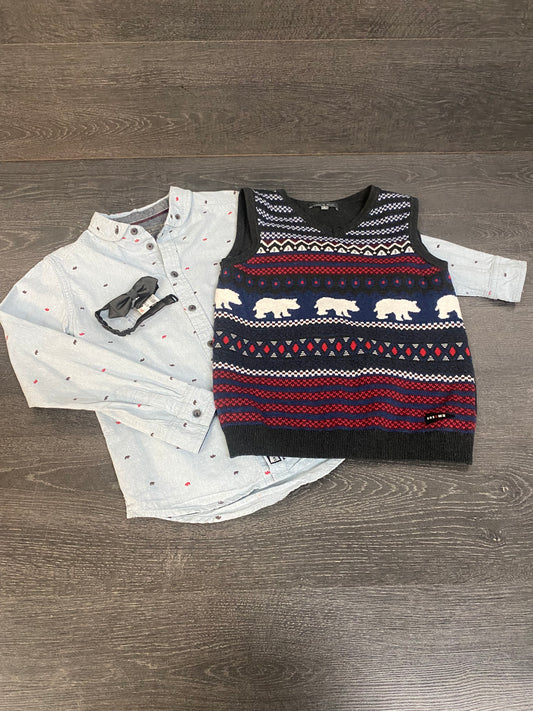 Friperie - chemise et debardeur et noeud ( neuf ) - 8 ans - souris mini