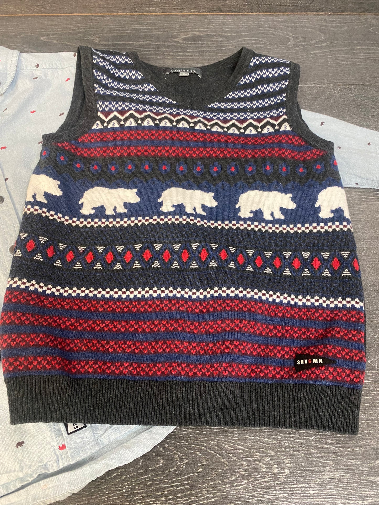 Friperie - chemise et debardeur et noeud ( neuf ) - 8 ans - souris mini