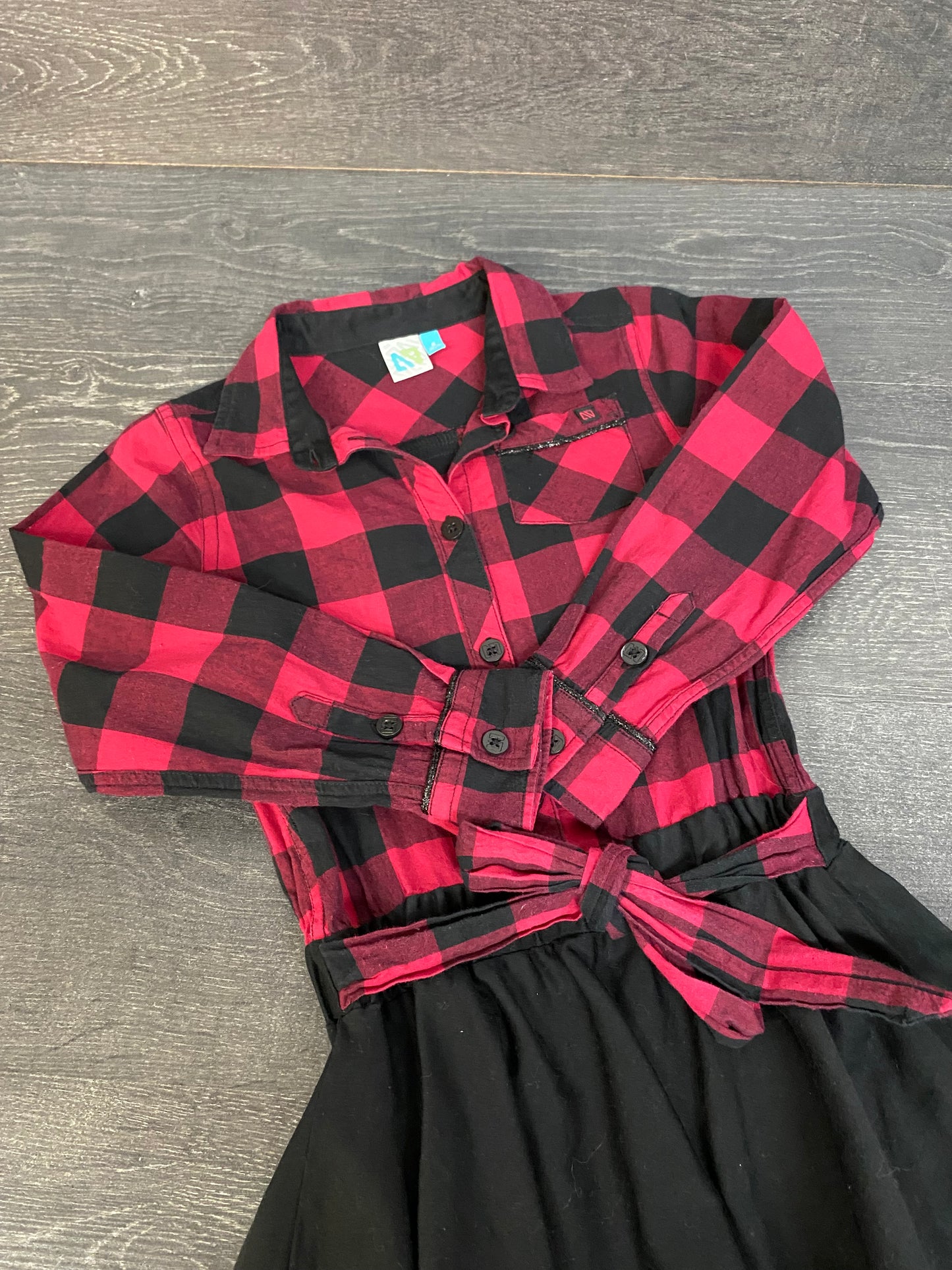 Friperie - robe - nano - 6 ans - rouge et noir