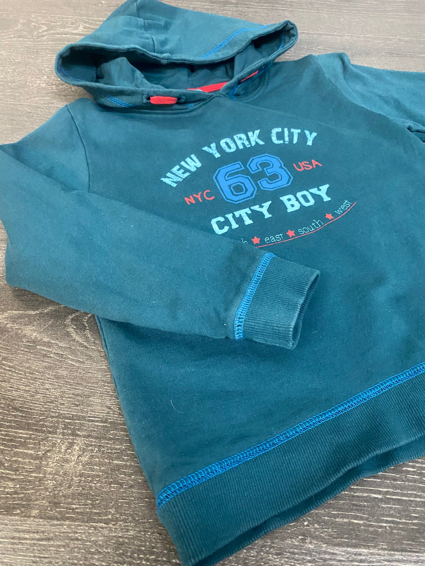 Friperie - lief - capuchon - bleu - 5 ans