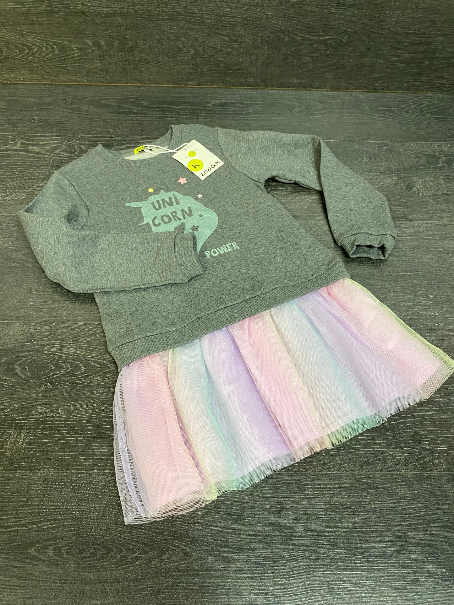 Neuf - londan - robe - gris - 6 ans