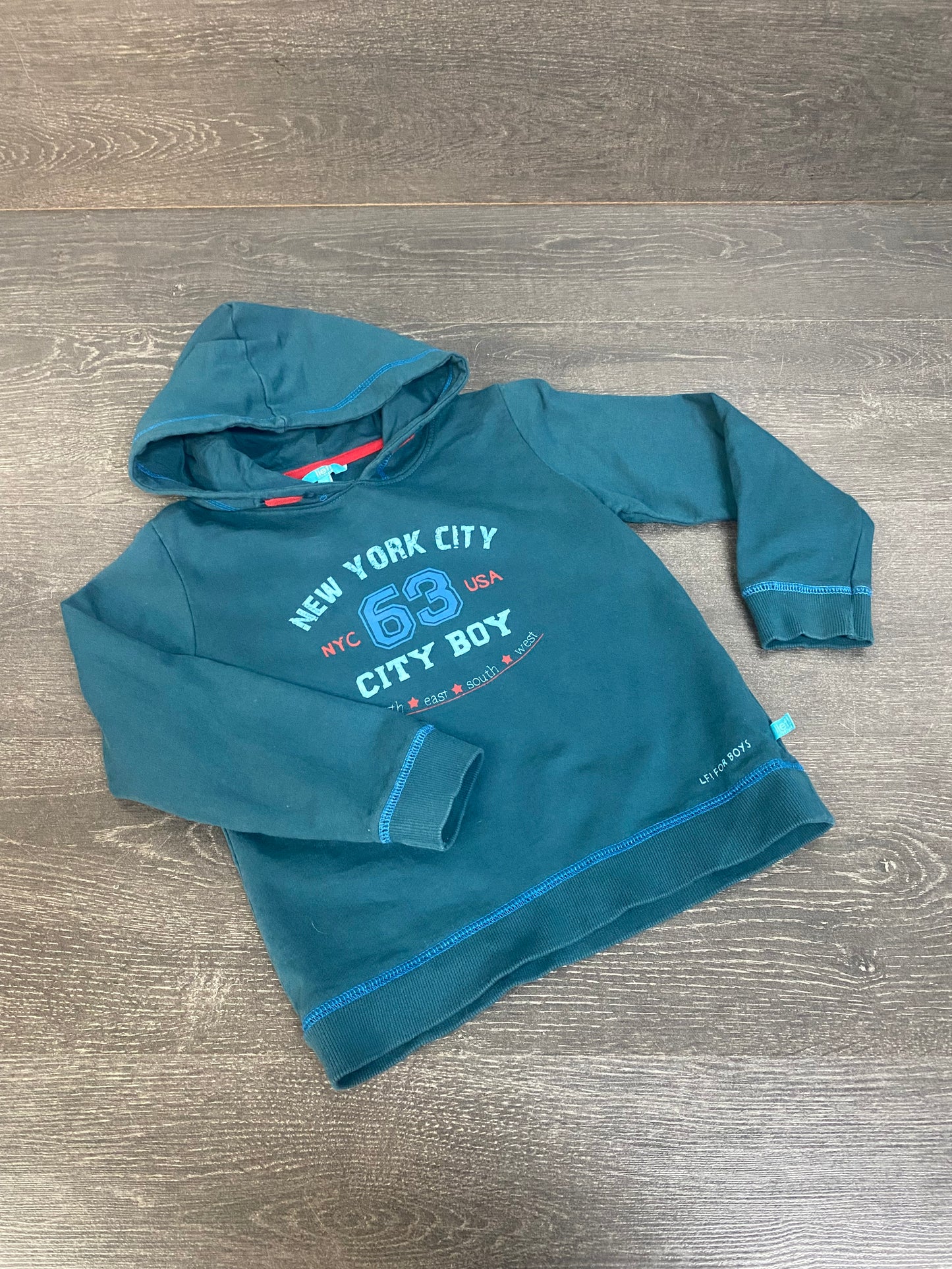 Friperie - lief - capuchon - bleu - 5 ans