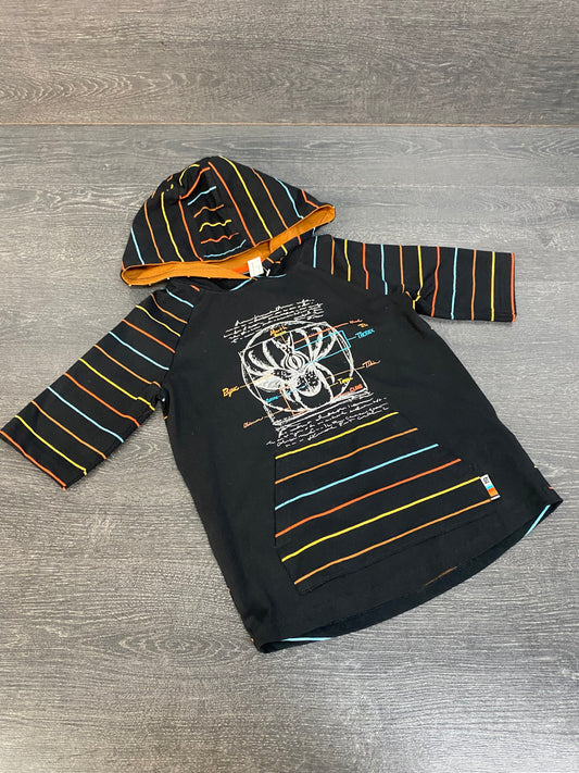 Manches 3/4 - nano - 6 ans - noir rayé