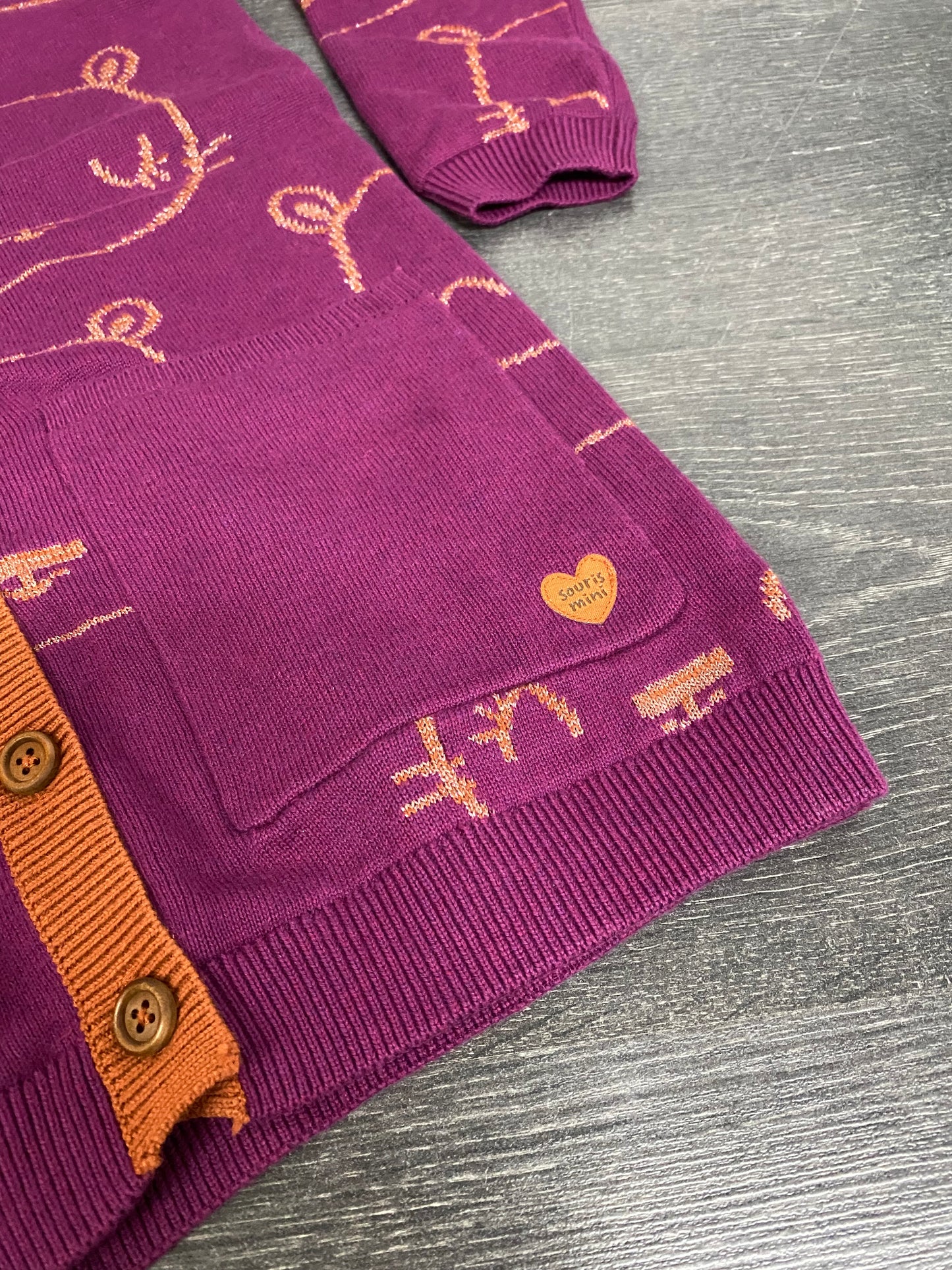 Veste longue tricot - 7 ans - neuve - souris mini