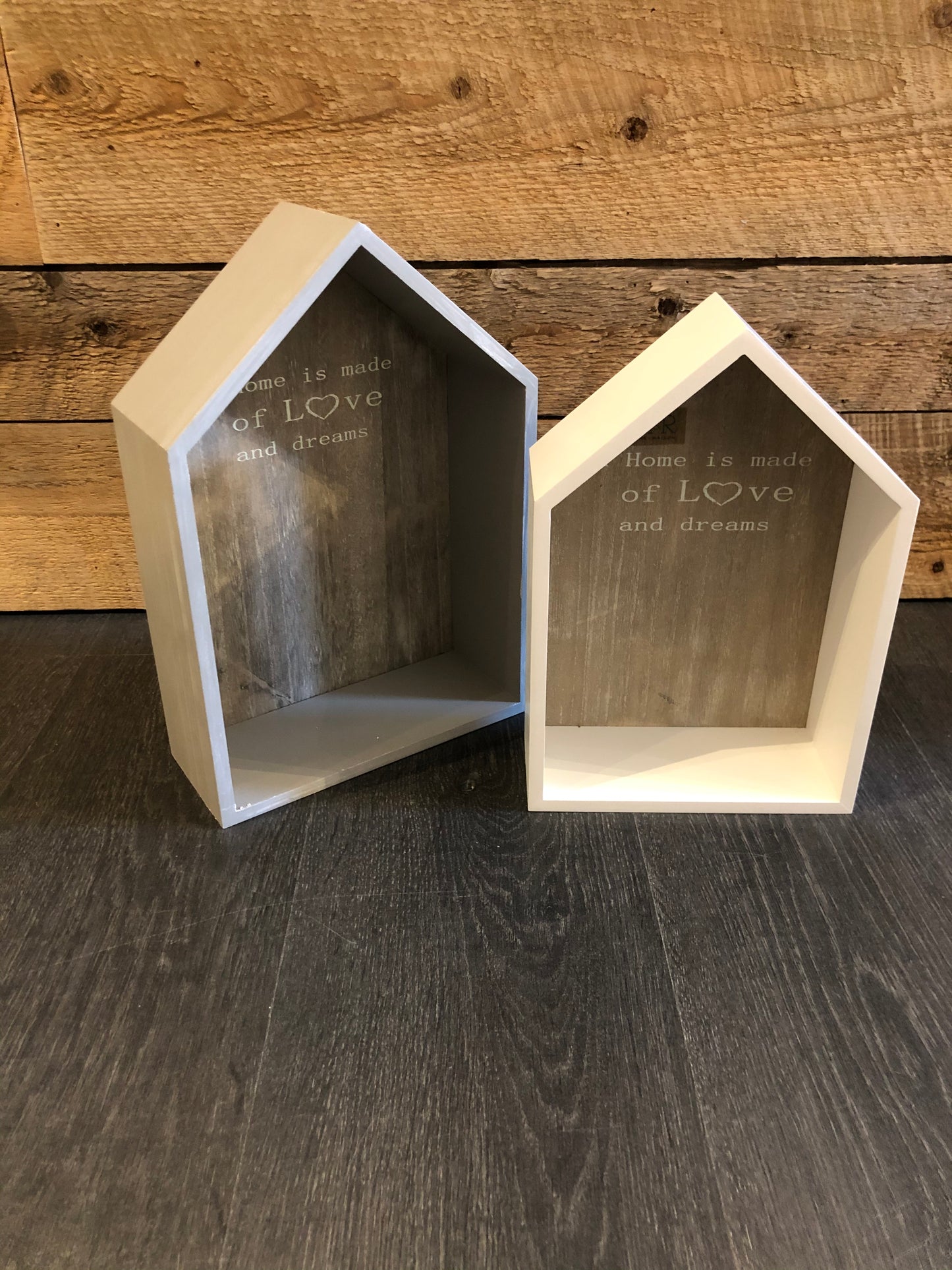 Duo maisonnettes decoratives en bois