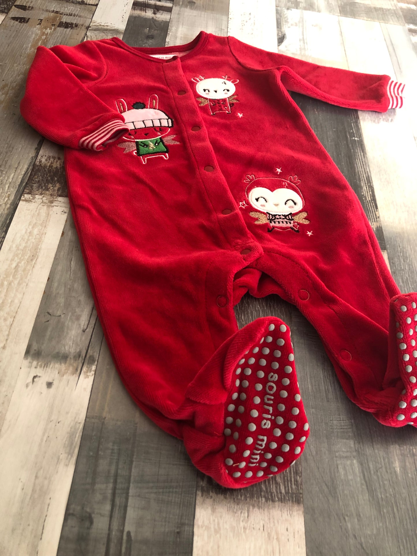 Pyjama velours - souris mini - voir les grandeurs