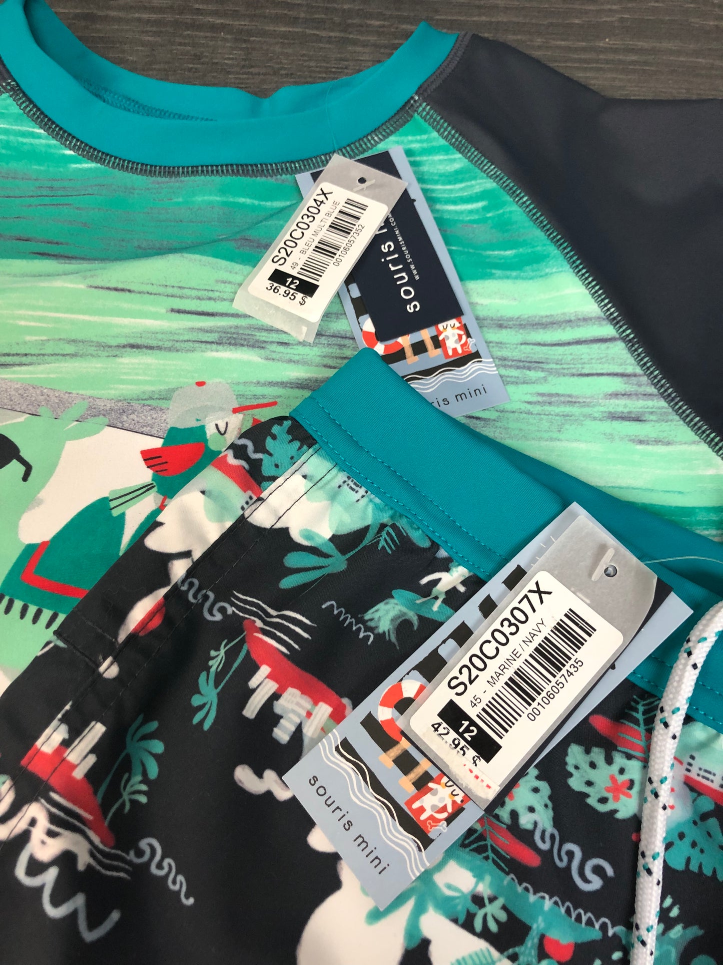 Duo rashguard - souris mini - 10 ou 12 ans