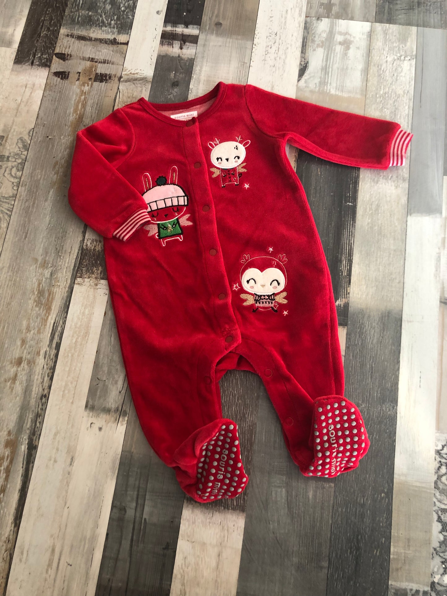 Pyjama velours - souris mini - voir les grandeurs