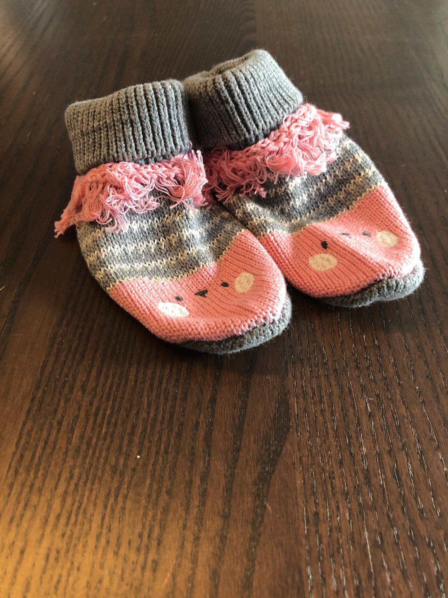 Pantouffles tricot - souris mini - 6-12 mois