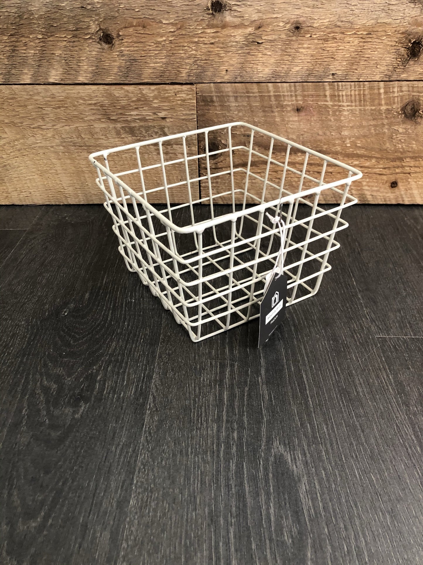 Petit Panier Decoratif Metallique Blanc